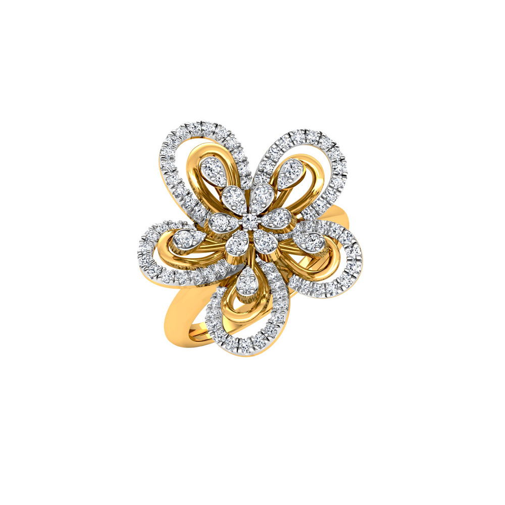 American Diamond White Rhodium Finger Ring | livetectelecom.com.br