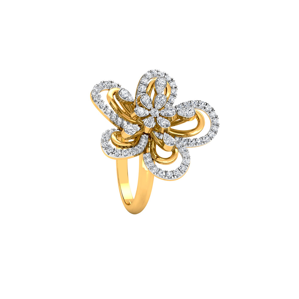Buy Glorious Cocktail Look Gold Ring at Best Price | Tanishq UAE