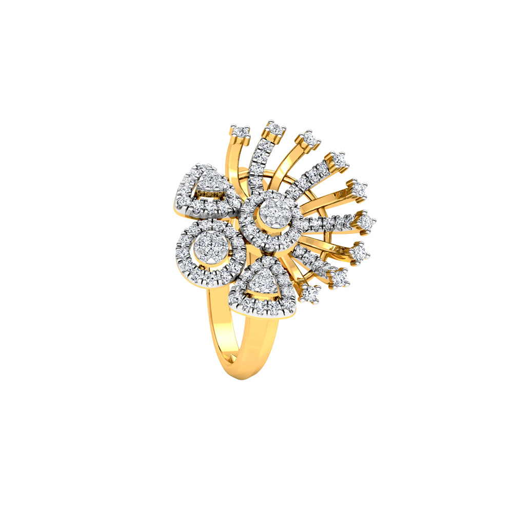 Enchanting Cocktail Look Floral Gold Ring