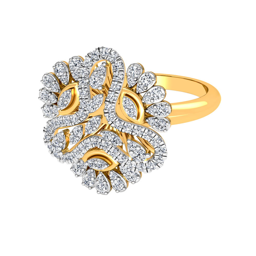 Brilliant Cocktail Look Rose Gold and Diamond Ring