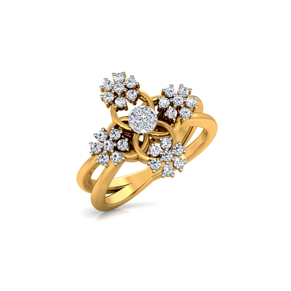 Buy Grace Delicate Diamond Ring 18 KT yellow gold (1.588 gm). | Online By  Giriraj Jewellers